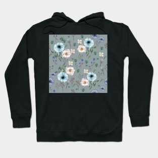 Blue Flower Peonies Bouquet Pattern Hoodie